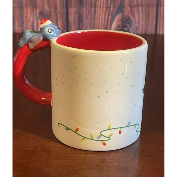 Holiday Mischief Stitch Christmas Ceramic coffe Mug with 3d stitch figure handle - Picture 4 of 4